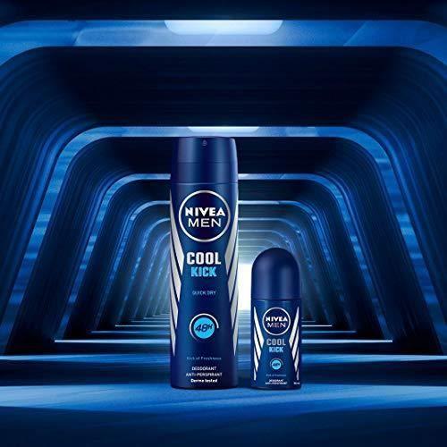Roll-On anti-transpirant - NIVEA - Cool Kick - 50 ml - Sans alcool - Lot 6 unités