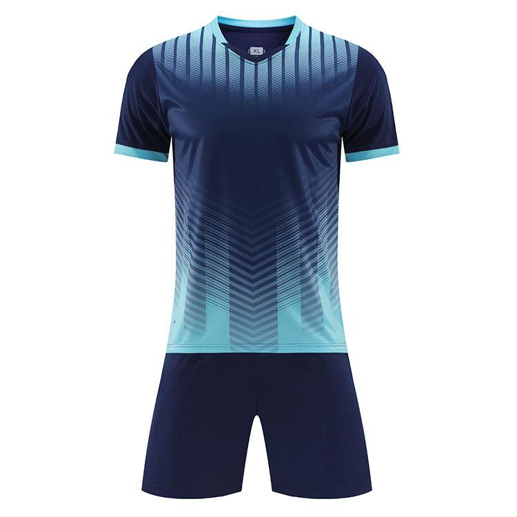 New football jersey set Student sports games Adult children's short-sleeved football jersey Printing number Wholesale