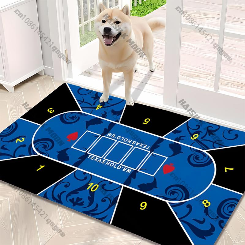 Funny Texas Poker Theme Carpet Rug for Living Rooms Bedrooms, Office Areas, Large Area Non-Slip Decoration Mat Gift for Friends