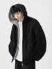 Men's Heavyweight Double Zipper Hooded Sweatshirt Jacket - Cool, Thickened Autumn Winter Color Block Casual Cardigan