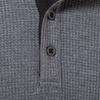 European and American Style Men’s Solid Waffle Henley Shirt Long Sleeve T-shirt Buttoned Round Neck Top