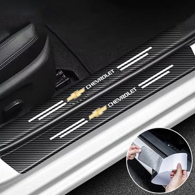Car Door Sill Sticker Carbon Fiber Decal Threshold Side Anti Scratch Waterproof For CRUZE Spark Captiva Epica Optra