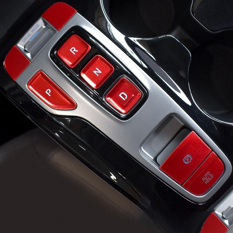 A87Q-Car Shift Panel Button Sticker Central Control Panel Button Decoration Cover for Hyundai Tucson   Silver