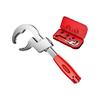 Adjustable Basin Wrench With Interchangeable Heads Faucet Repair Tool For Sink Installation with Nonslip Teeth Design