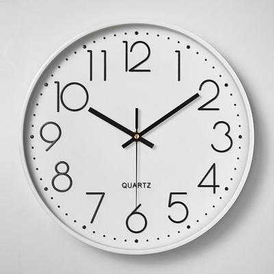Leise Wanduhr aus Kunststoff, Kreative und modische dreidimensionale Wanduhr mit digitaler Skala für Wohnzimmer, Uhr 12 Zoll 30 cm