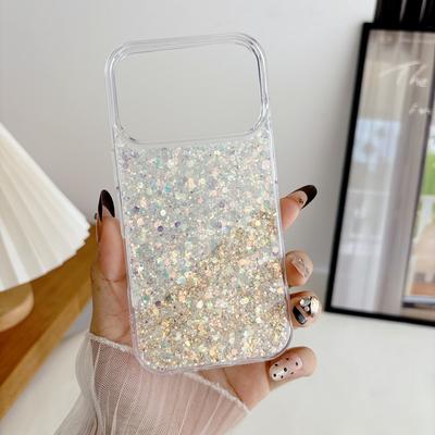 Sparkling Sequins Glitter Clear Phone Case For iPhone 17 Air 16 15 14 13 12 11 Plus Pro Max Shining Protective Silicone Cover