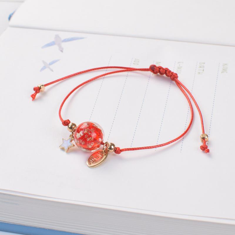 Korean golden sand luminous glass bead bracelet for girlfriends and friends fluorescent glass jewelry factory direct sales wholesale