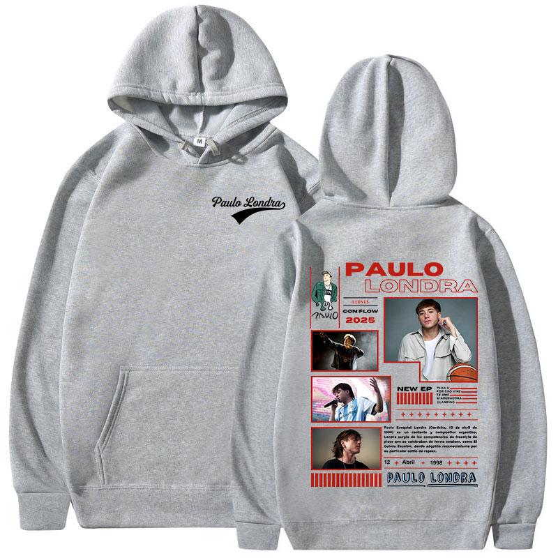 Rapper Paulo Londra Homerun Hoodies Men's Clothing Fashion Hip Hop Hooded Sweatshirt Fleece Oversized Pullover Hoody Streetwear