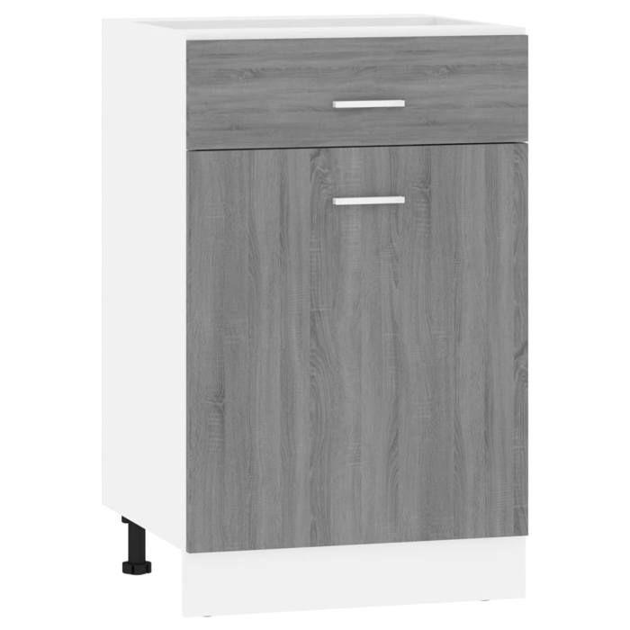 VidaXL Armoire à tiroirs inférieure "Lyon" Gris Sonoma 50 x 46 x 81,5 cm Bois d'ingénierie 815574