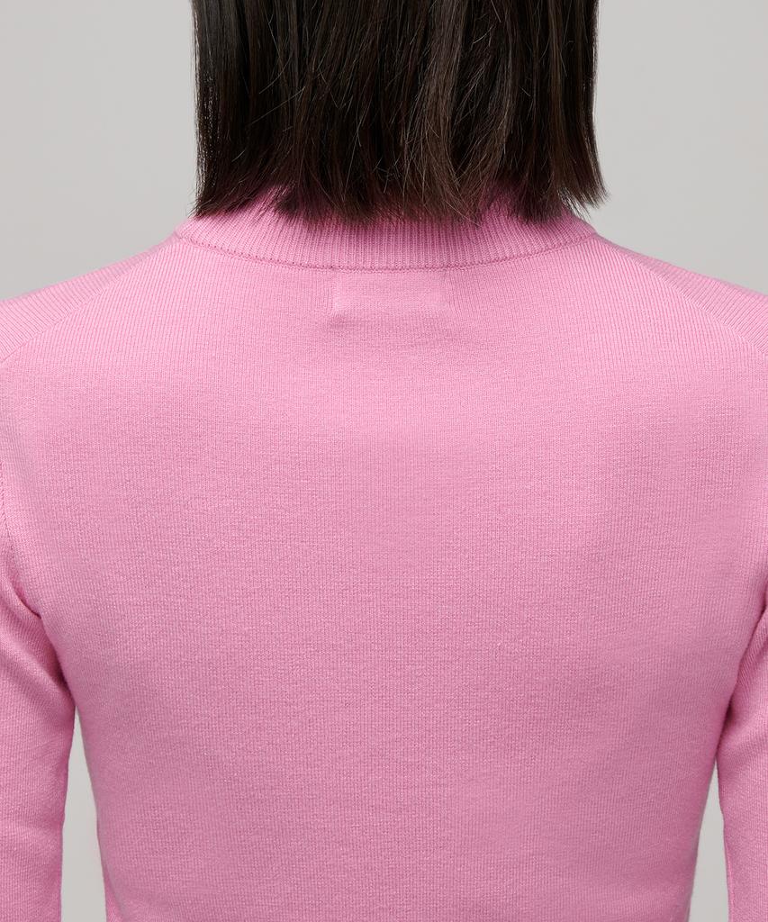 MUSINSA STANDARD WOMAN Women'S Slim Crop Mock Neck Knit [Pink]