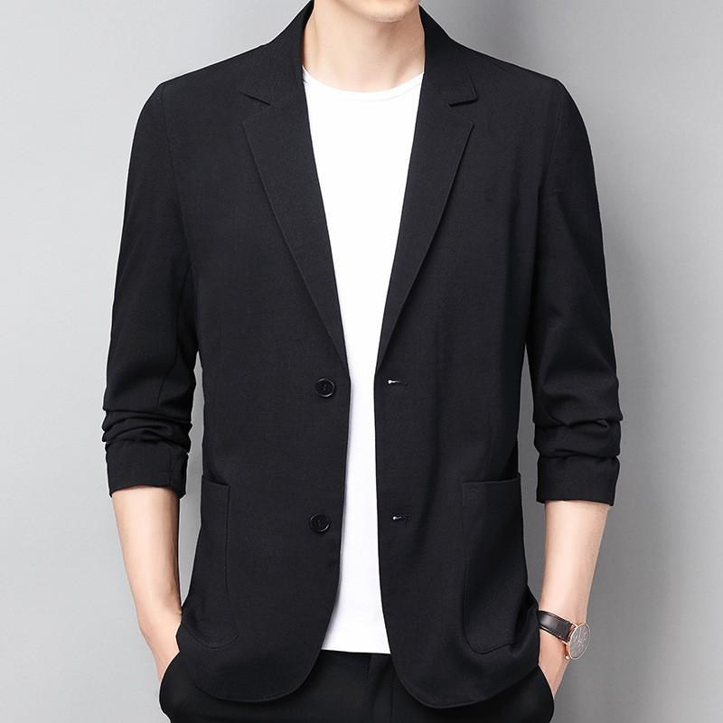 Summer Men Thin Coat Men S Suit Jacket Autumn Linen Solid Color Casual Suit Korean Slim Fit Formal Business Suit Jacket