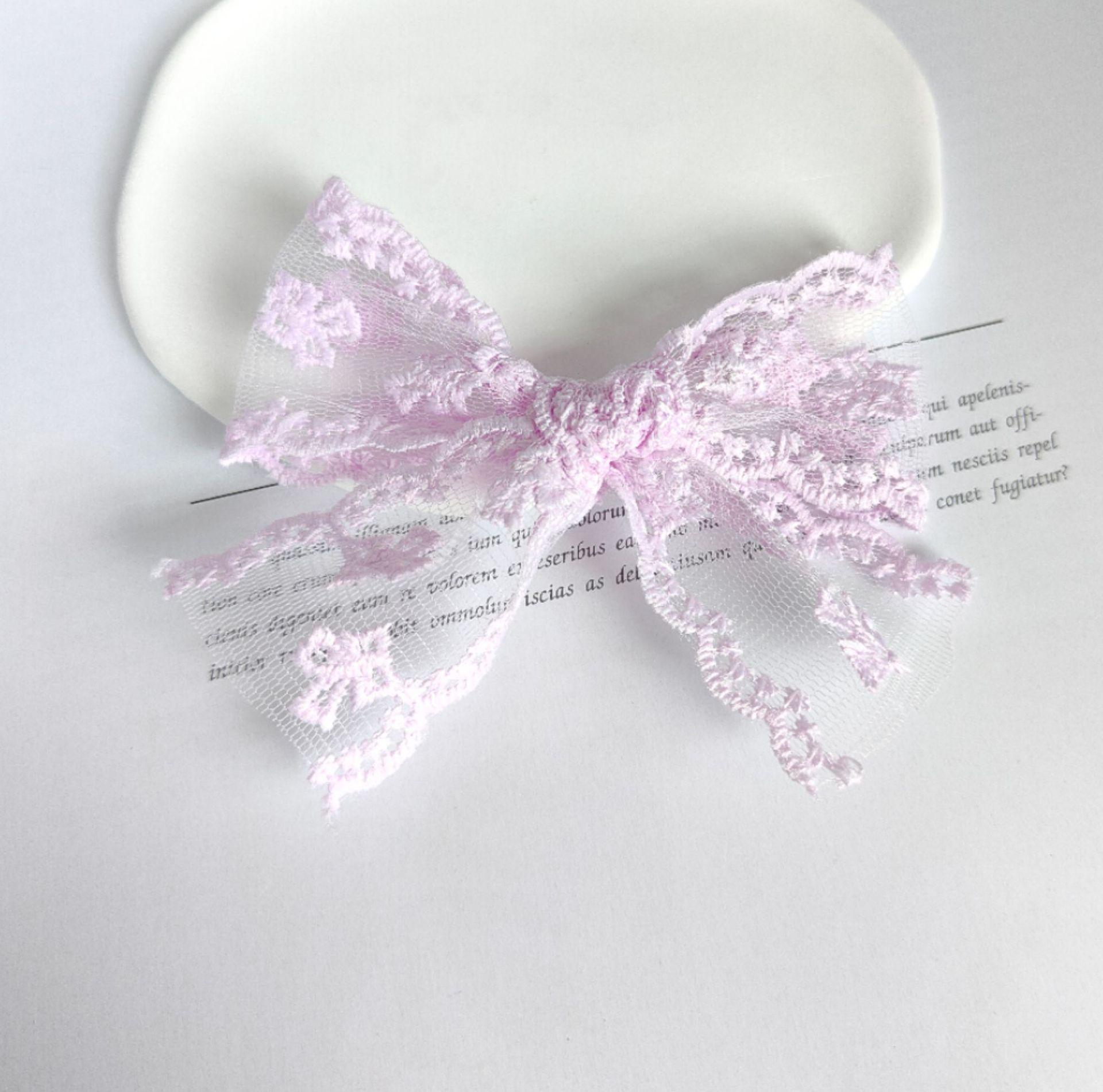 

Сладкий темпераментный сетчатый кружевной бант для головы - аксессуары для волос и одежды своими руками