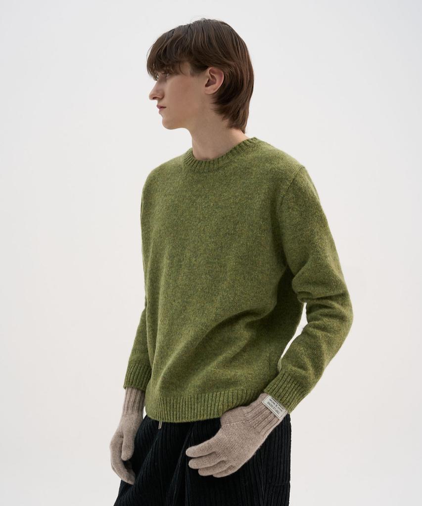 TRIP LE SENS [100% Wool] Pure Light Round Knit_Moss Green