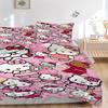 Hello Kitty Party Print 3Pcs Bedding Setduvet Cover With 2 Bedropillowcase Home Birthday Gift
