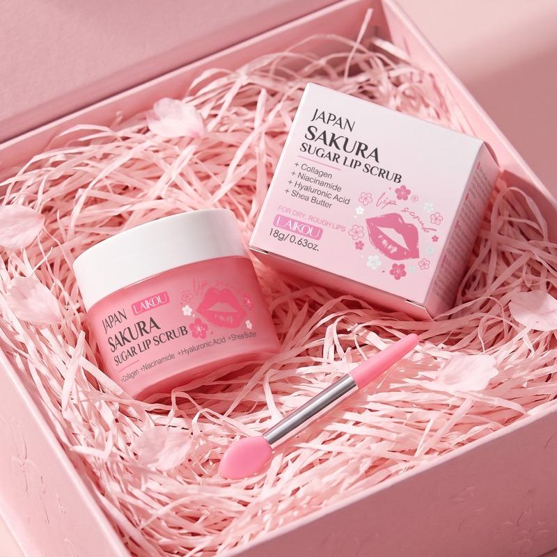 Japan Sakura Sugar Lip Scrub 18g for Daily Preparation Before Applying Lipstick
