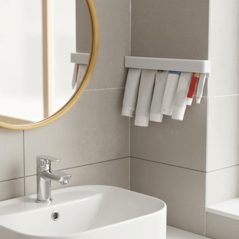 Wall Mounted Long Toothpaste Holder Large Capacity Facial Cleanser Clip Toothpaste Clip Bathroom