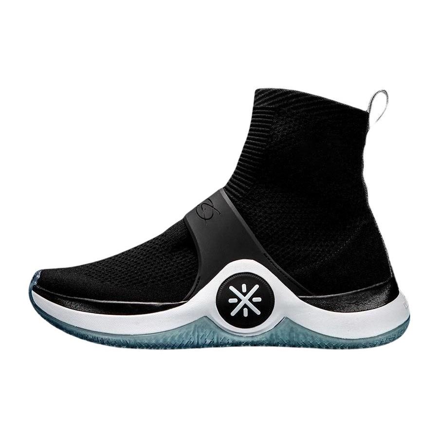 Li Ning Wow 6 Модные Нескользящие Легкие Высокие Баскетбольные Кроссовки Мужские Кроссовки Черно-Бело-Синие ABCM111-2 41⅔