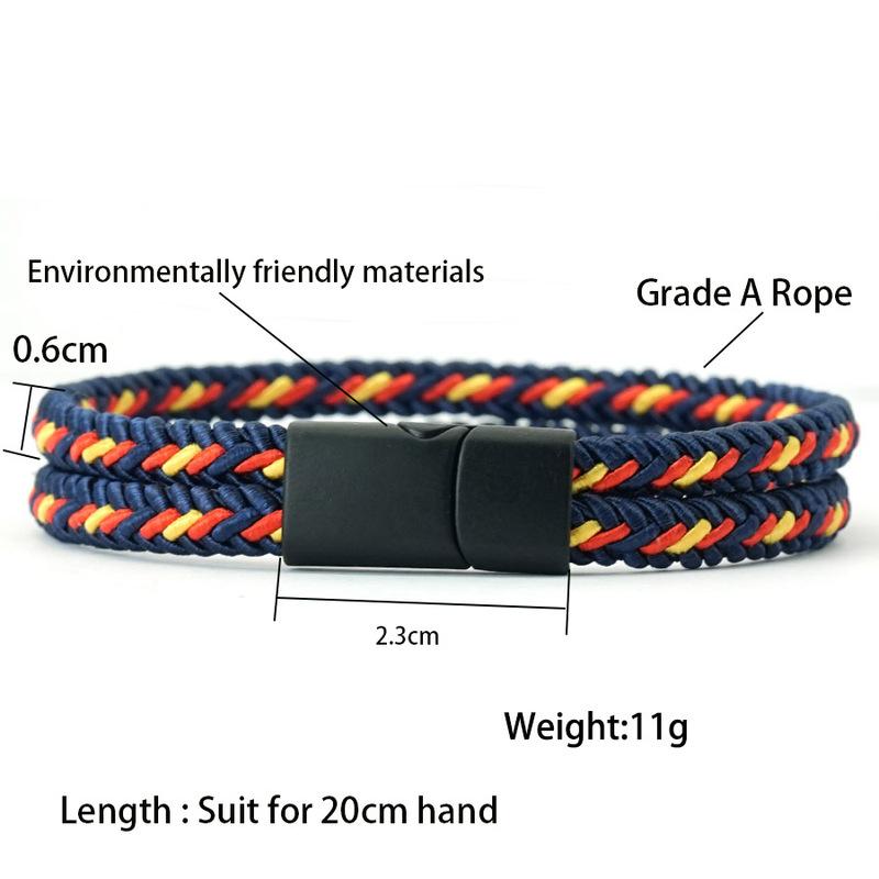 Noter Grade A Ethnic Fabric String Bracelet For Men Double Layer 6 Colors Available Sports Sweat Absorbent Braslet Bangle Hombre