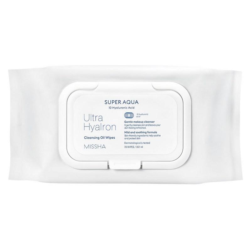 Missha Super Aqua Ultra Hyaluron Cleansing Oil Tissues Large Size, 70 Sheets, 1 pcs