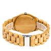Lightweight Bamboo Wood Quartz Watch with Analog Japanese Simple Mineral Mirrored Adjustable Unisex Wood Original Hands, Movement, Dial, Glass,