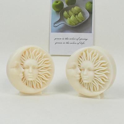 Sun Moon Face Silicone Crafts Mold 3d Engraving Portrait Candle Plaster Soap Resin Casting Molds Family Dinner Decoration Candle
