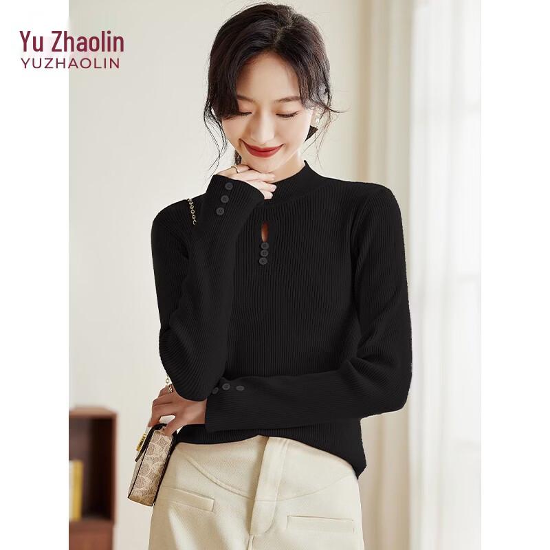 YUZHAOLIN Women's Thin Knitted Half-High Collar Top