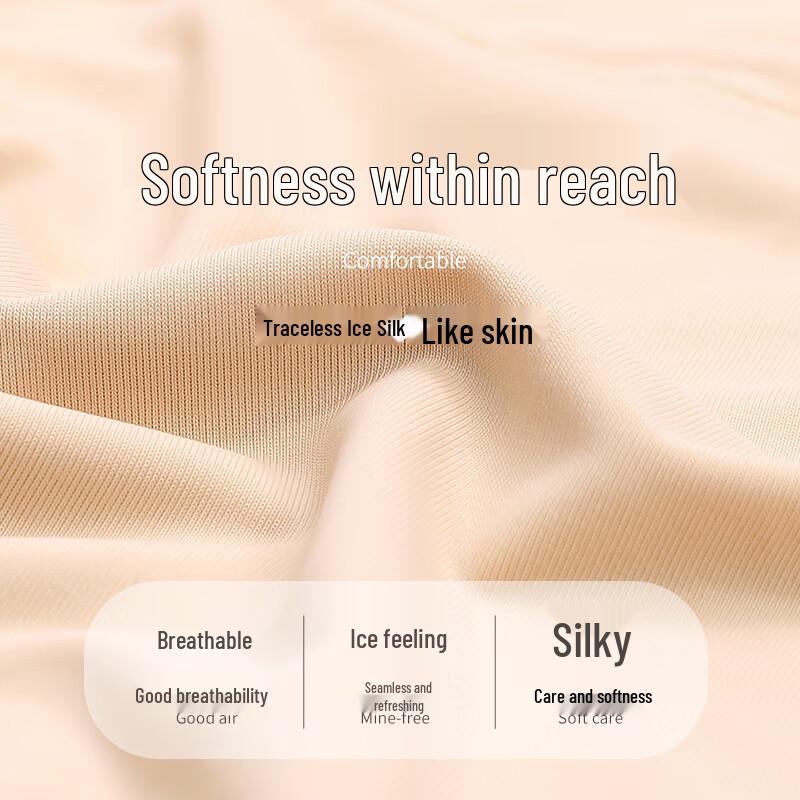 Lansha Women's Seamless Ice Silk Anti-Exposure Safety Shorts