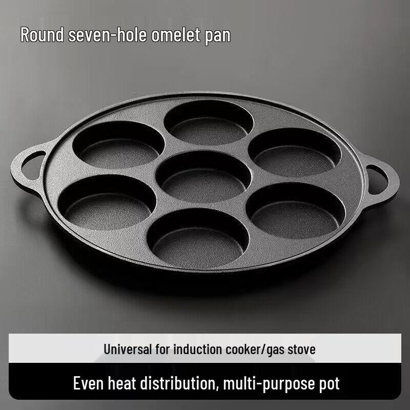 Deep Cast Iron Non-Stick Egg Burger and Dumpling Pan