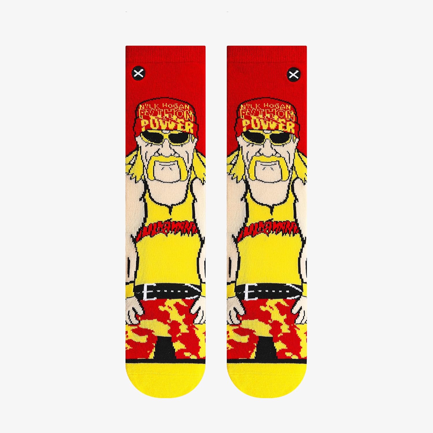 Cool Socks – Hulk Hogan 360° Design – Novelty Crew Socks – Big Kids – Soft Cotton Blend – Fun Wrestling Legend Gift for Young Fans