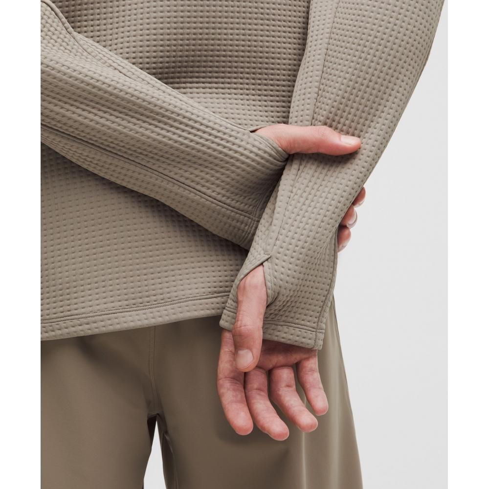 Lululemon Waffle Knit Half Zip Warm Ash Grey