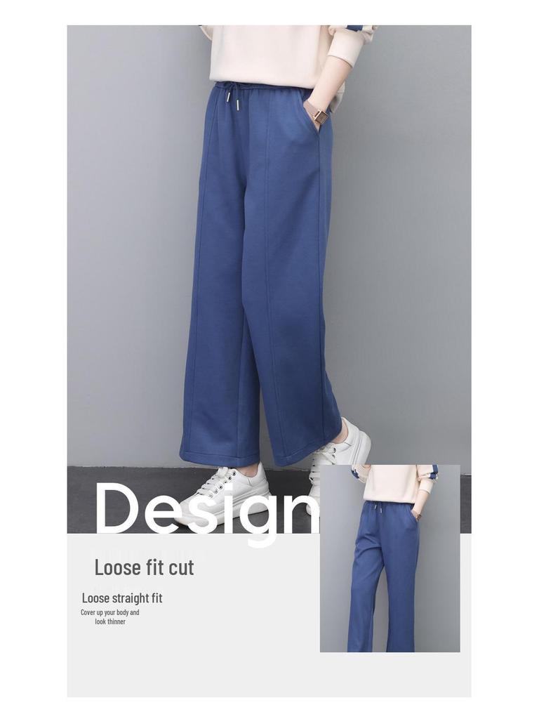 2024 Women's Fashion Wide Leg Pants: Versatile, Loose-Fitting Trousers for Spring and Autumn
