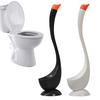 Swan Shape Toilet Brush with Holder & Extended Handle Plunger Set Soft Dense Bristles for Deep Cleaning Bathroom Stains