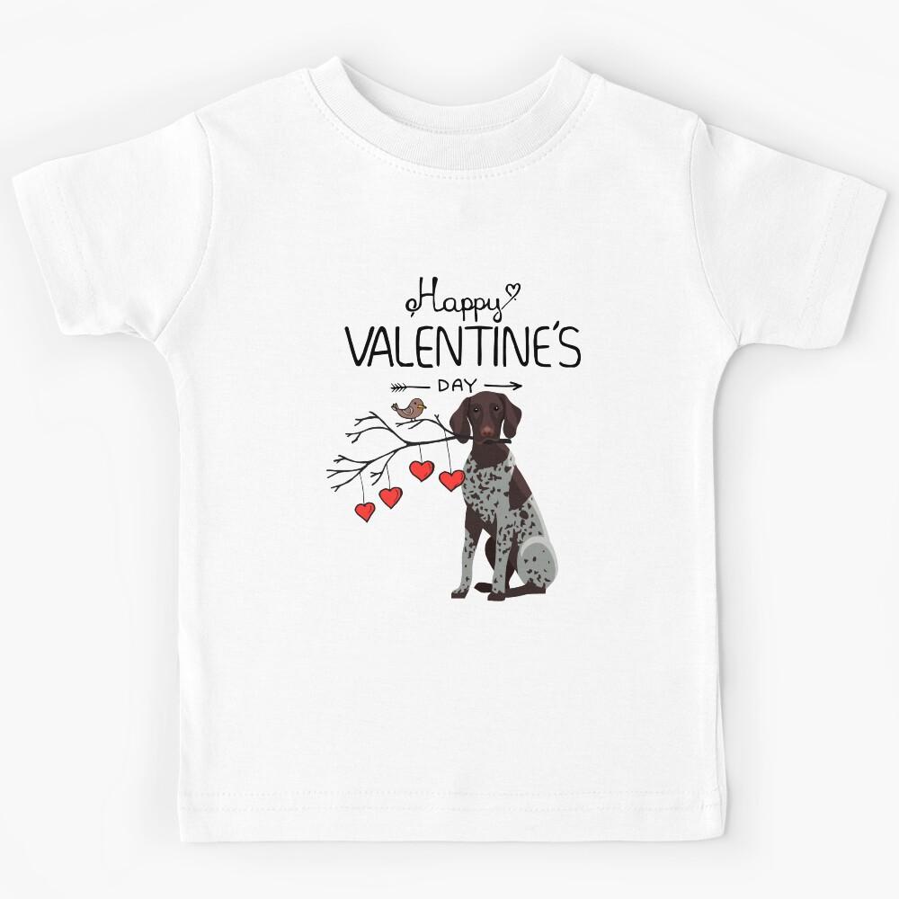 My Dog Is My Valentines German Shorthair Pointer Dog Valentines Shirt Kids T-Shirt 120
