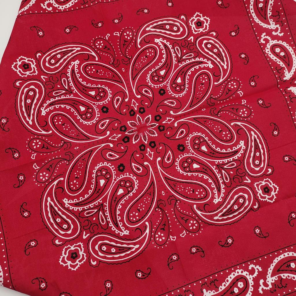 Trifong Bandana Red 100% Cotton Adult Men Paisley Pattern Cotton Handkerchief Large Bandana Unisex 55cm x 55cm