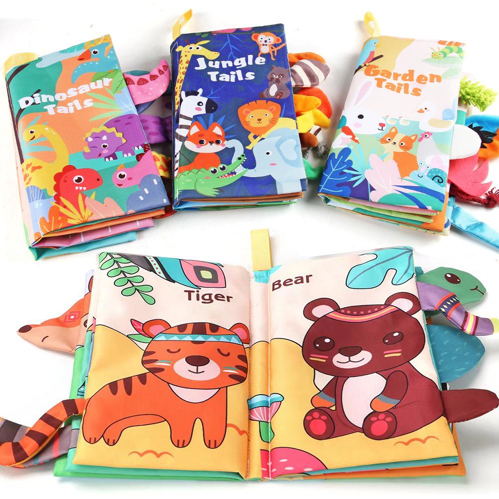 Source 21 0-3 Year Old Baby Cloth Book Animal Tail Cloth Book Early Education Fun Mirror Desk Calendar Cloth Book Toy