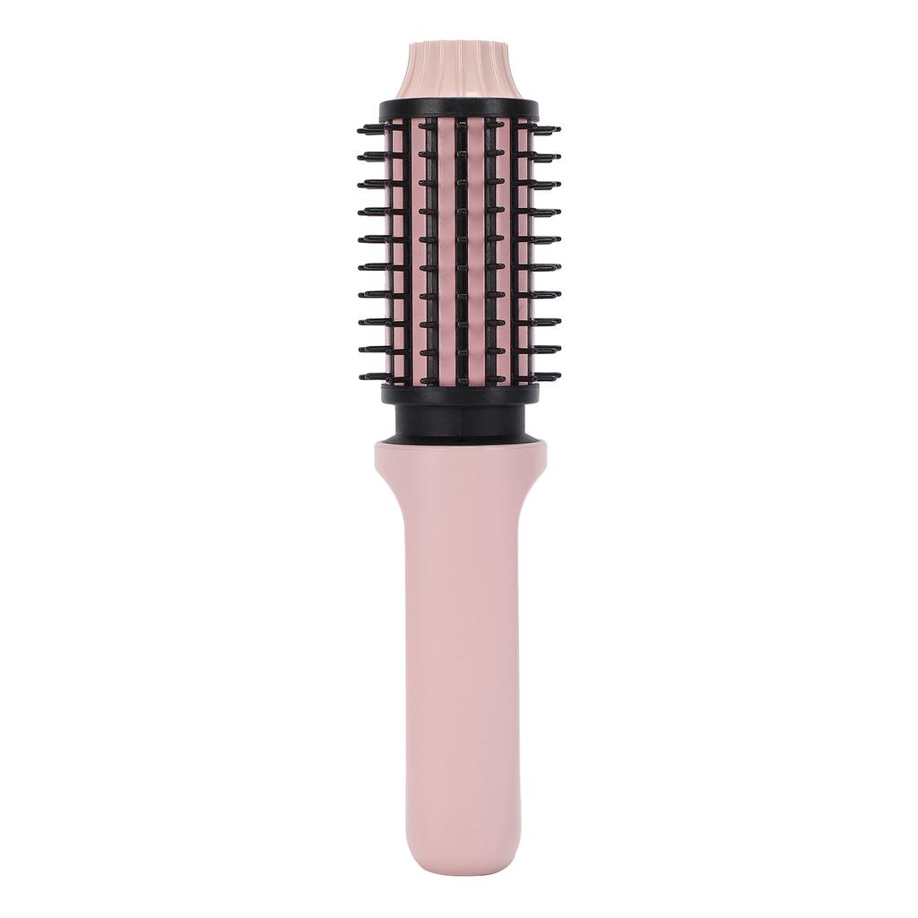 Cordless Hair Curling Iron Brush Portable Anti Scald Heated Round Thermal Brush for All Hair Type Pink