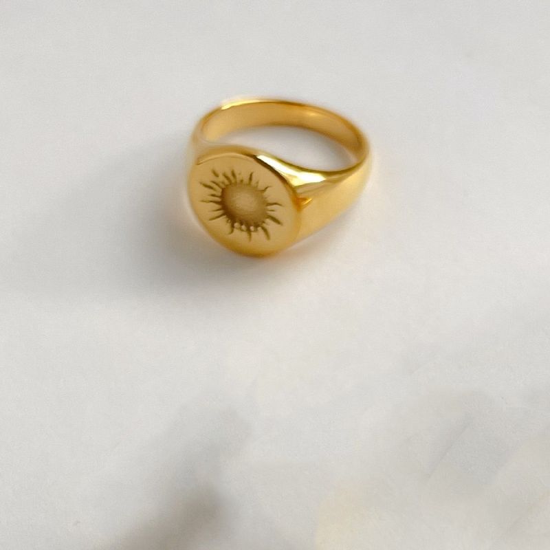 Bath Round Ring Elegant and Generous European and American Gold Coin