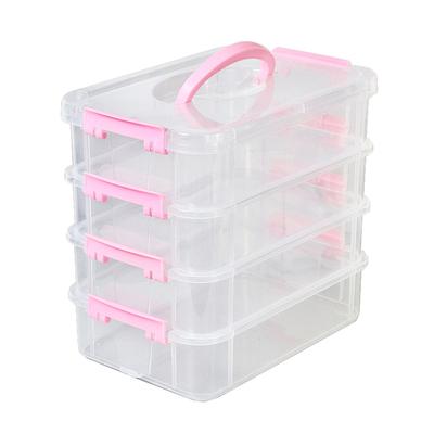 Stackable Storage Box Desktop Toy Blocks Organizer Box with Lid Storage Organizer Box for Bedroom