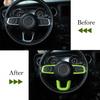 3X Green Steering Wheel Moulding Trim Cover for Jeep Wrangler JL 2018+/JT +