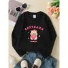 European sizes Crewneck Sweatshirt for Kids Featuring a Capybara with a Strawberry, Soft And Comfy Sports And Casual Wear Is Perfect for Kids