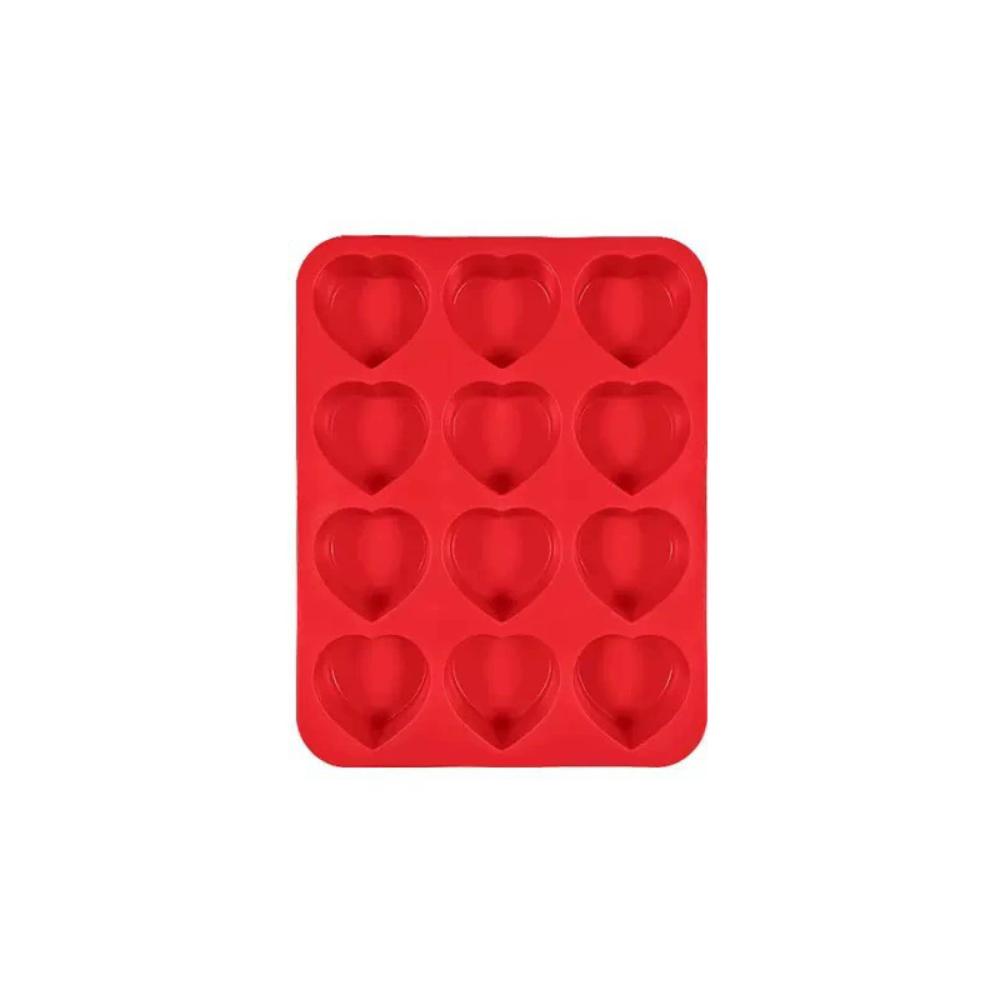 12-Cavity Heart-Shaped Mousse Cake Mold Food Grade Silicone French Pastry Mold  Dessert Making