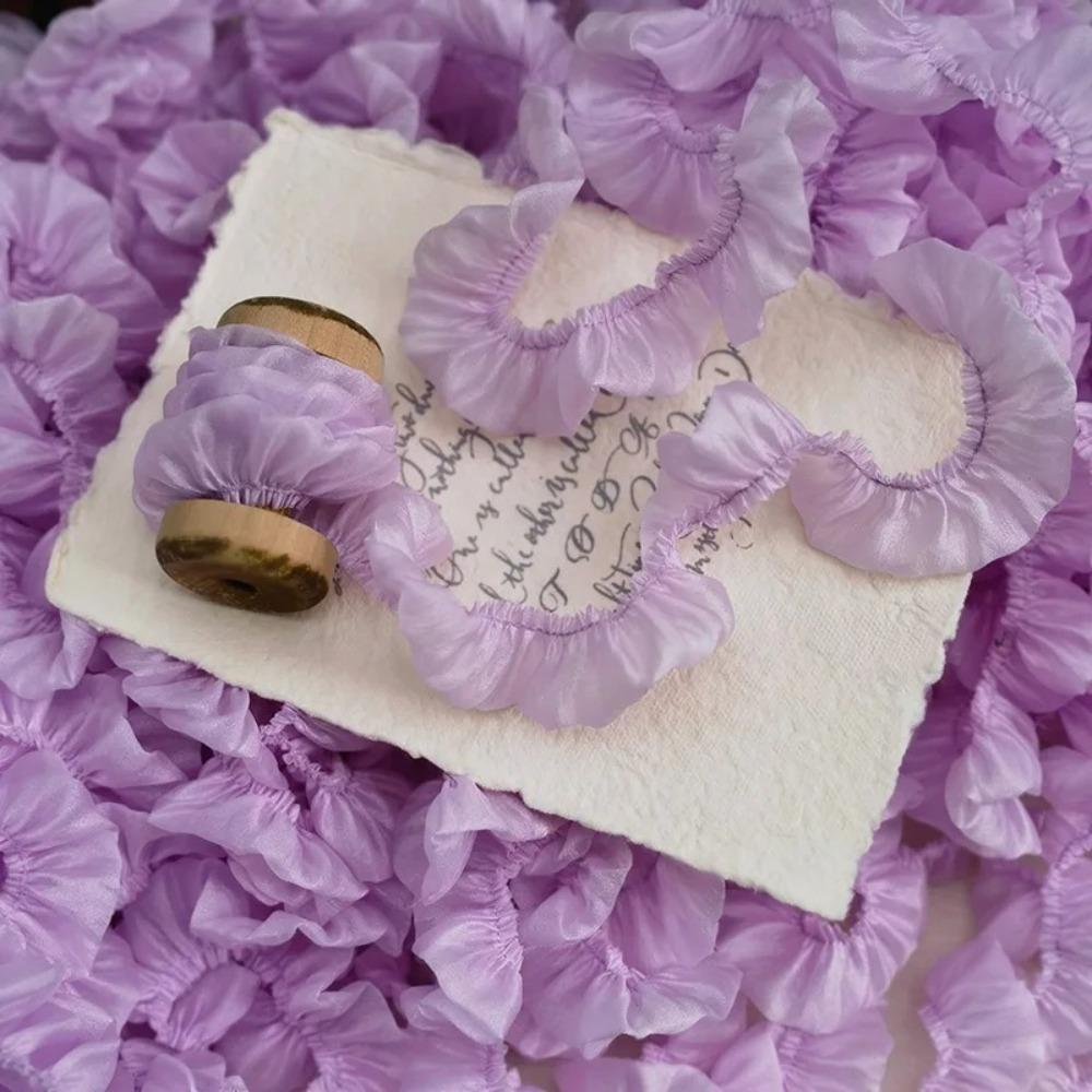 Polyester Pleated Lace Ribbon 3cm Wide Lace Material Ruffle Sewing Fabric Pleated Clothing DIY Supply