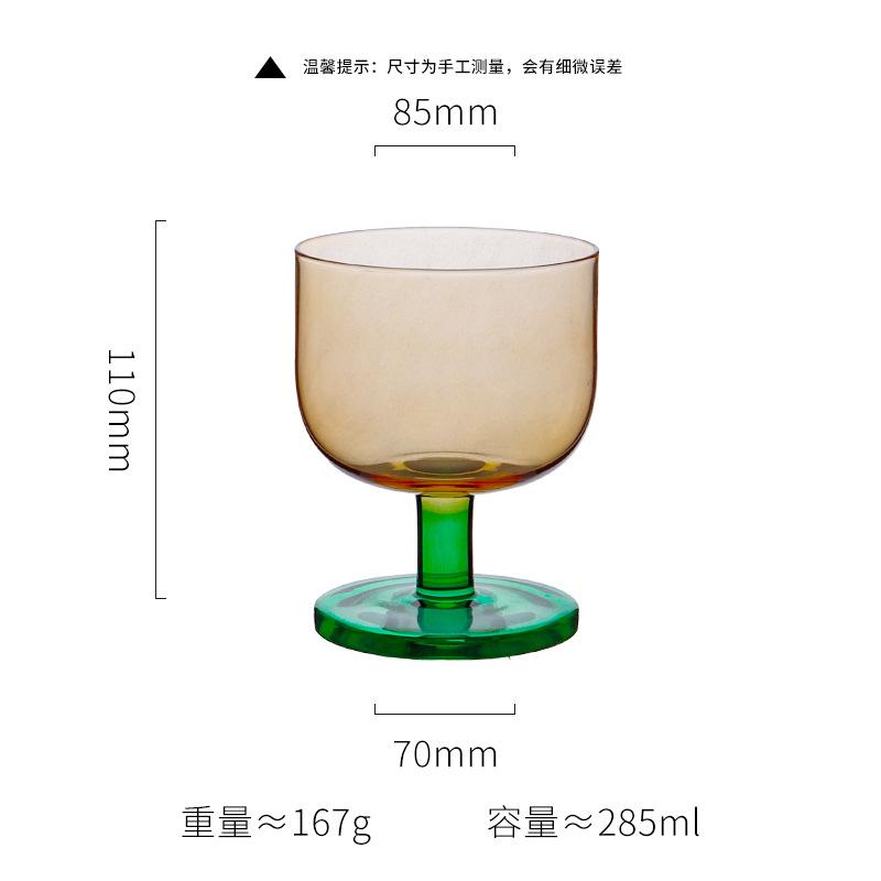 

Stylish Jelly Color Dessert Cup High Value Glass Cup for Girls Unique Color Ice Cream Cup Kitchen Use 201-300ml
