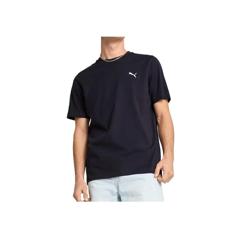 Puma Solid Color Logo Comfortable Fashionable Versatile Short Sleeve T-Shirt Men tops Black 690409-16