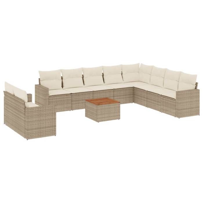 VidaXL Garden Lounge Set with Cushions 11 Pcs, Patio Sofas, Patio Furniture Set, Outdoor Furniture, Beige 3256527