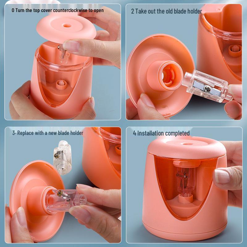 Automatic Electric Pencil Sharpener for Elementary Students - Creative, Rechargeable Design