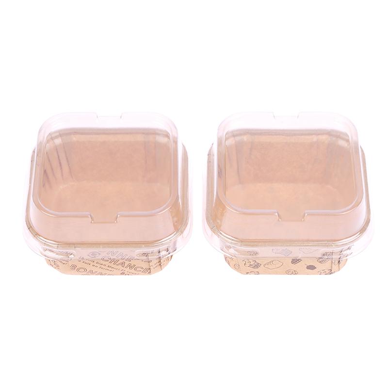 50Pcs Square High Temperature Resistant Oil-Proof Chiffon Roll Cake Cup