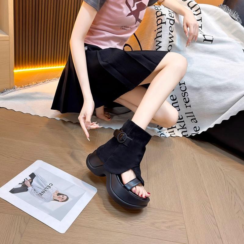 Height-increasing Trousers, Cool Boots, Women's Summer New Models, Small Toes, Retro Sandals, Platform Shoes