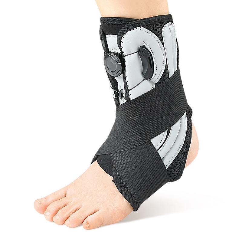 Adjustable Anti-Twist Ankle Support with Heel Protector and Spring Compression