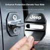 4Pcs Car Door Lock Cover Stainless Steel Protector Accessories For Grand Cherokee Wrangler JK Gladiator Compass Renegade